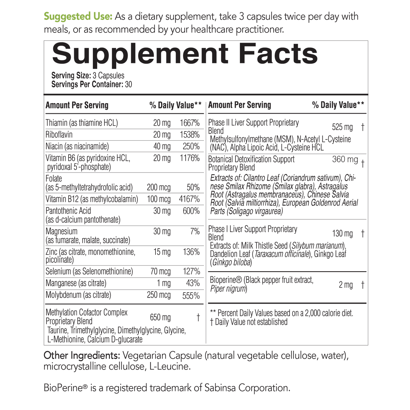 best detox supplement nutrition information