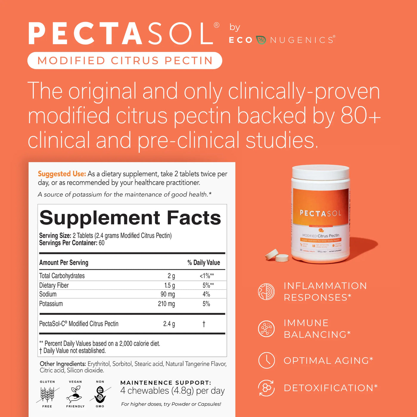 Pectosol PectaSol Chewables | Clinically-Proven Modified Citrus Pectin – ecoNugenics