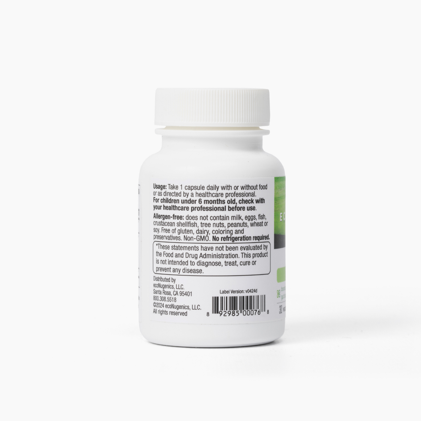 Powerbiotic bottle side panel label