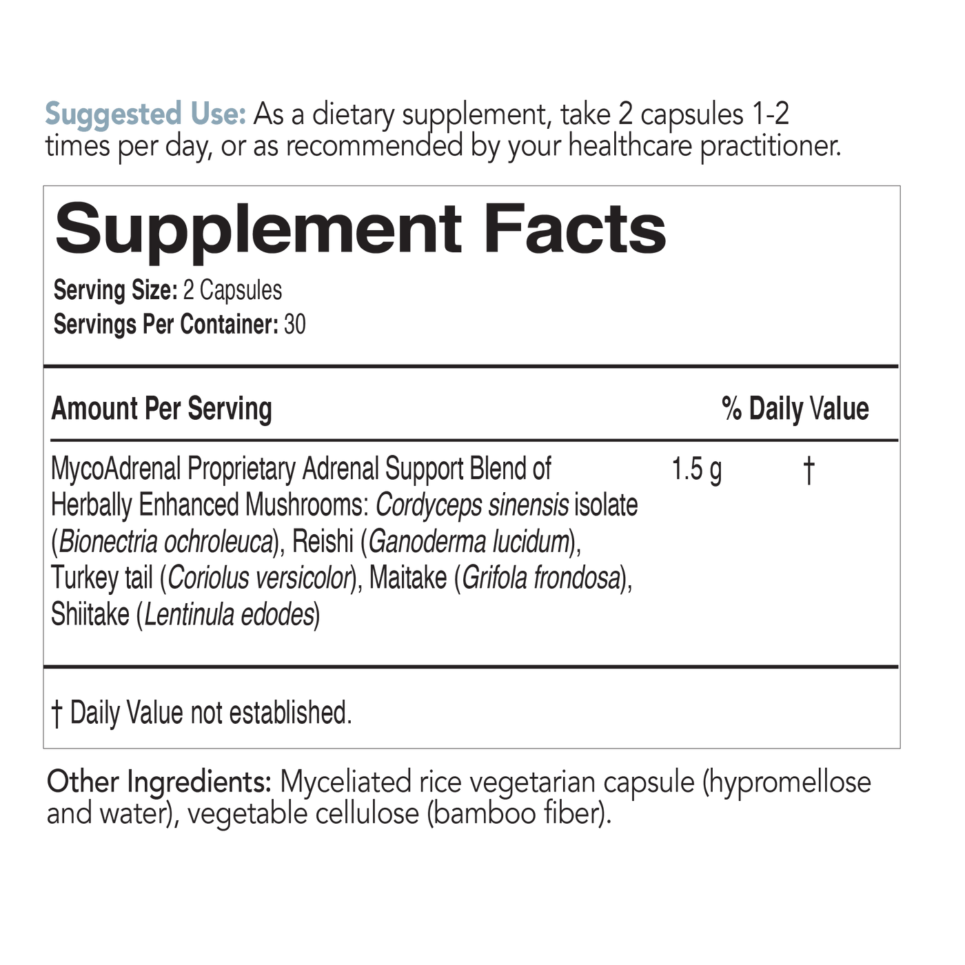 adrenal gland supplements nutrition information