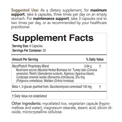 best mushroom supplement nutrition information